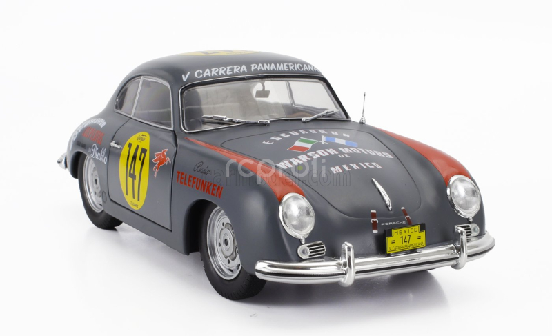 Solido Porsche 356 Pre-a Coupe N 147 Racing Panam 1954 1:18 Šedá Červená