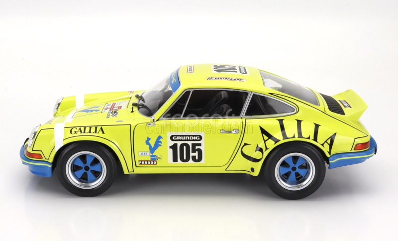Solido Porsche 911 Rsr Coupe N 105 Rally Tour De France 1973 Jean Louis Lafosse - Jean Pierre Angoulet 1:18 Žlutá Modrá