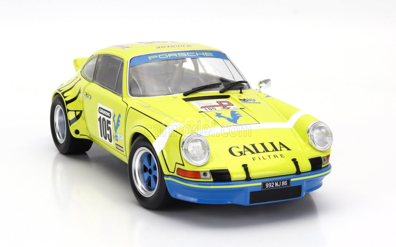 Solido Porsche 911 Rsr Coupe N 105 Rally Tour De France 1973 Jean Louis Lafosse - Jean Pierre Angoulet 1:18 Žlutá Modrá