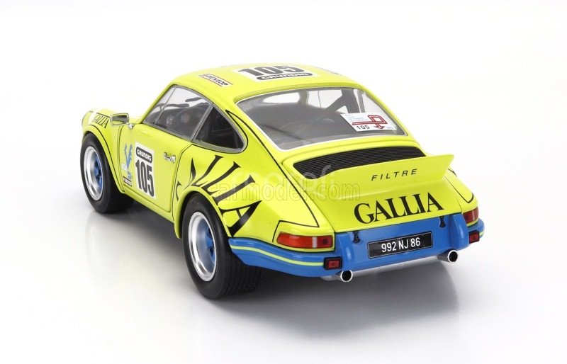Solido Porsche 911 Rsr Coupe N 105 Rally Tour De France 1973 Jean Louis Lafosse - Jean Pierre Angoulet 1:18 Žlutá Modrá