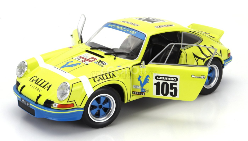 Solido Porsche 911 Rsr Coupe N 105 Rally Tour De France 1973 Jean Louis Lafosse - Jean Pierre Angoulet 1:18 Žlutá Modrá