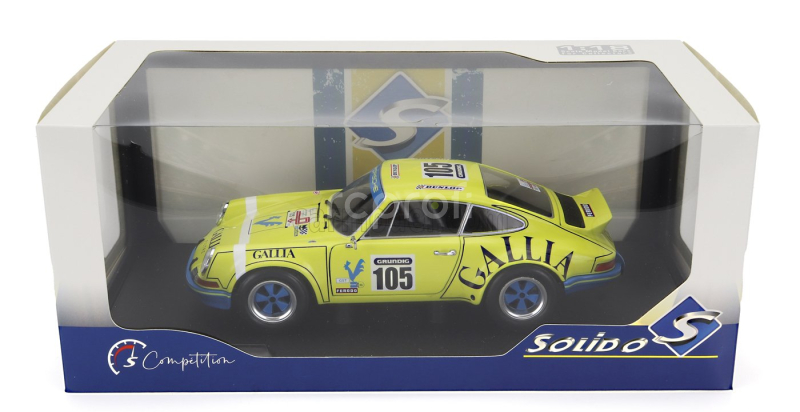 Solido Porsche 911 Rsr Coupe N 105 Rally Tour De France 1973 Jean Louis Lafosse - Jean Pierre Angoulet 1:18 Žlutá Modrá