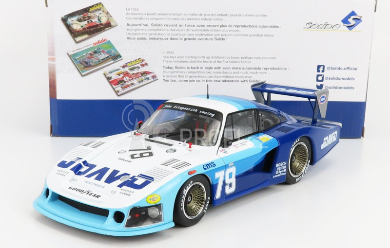 Solido Porsche 935/81 Moby Dick Team John Fitzpatrick N 79 24h Le Mans 1982 J.fitzpatrick - D.hobbs 1:18 Modrá Bílá