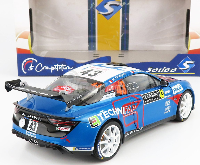 Solido Renault A110 Alpine N 43 Winner Rgt Class Rally Montecarlo 2021 E.guigou - A.coria 1:18 Modrá Červená Bílá