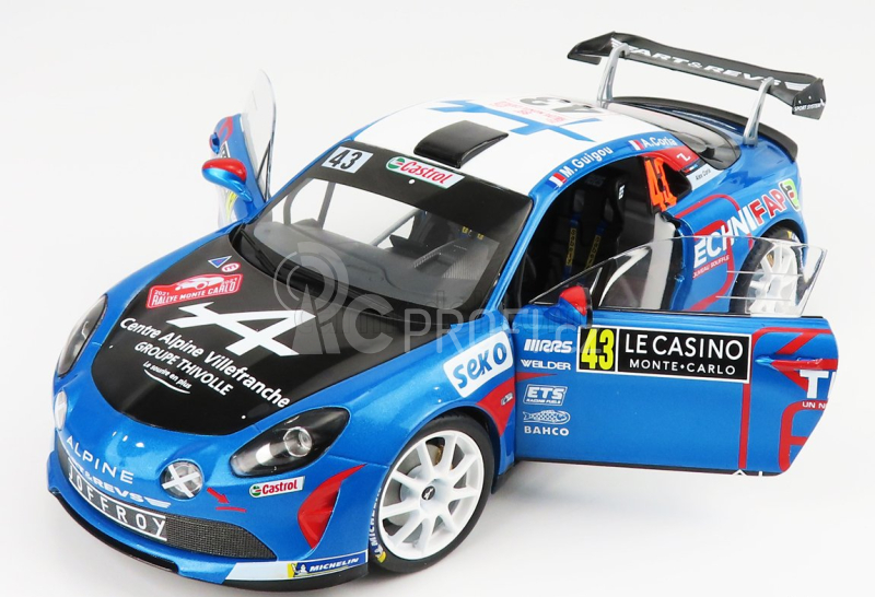 Solido Renault A110 Alpine N 43 Winner Rgt Class Rally Montecarlo 2021 E.guigou - A.coria 1:18 Modrá Červená Bílá