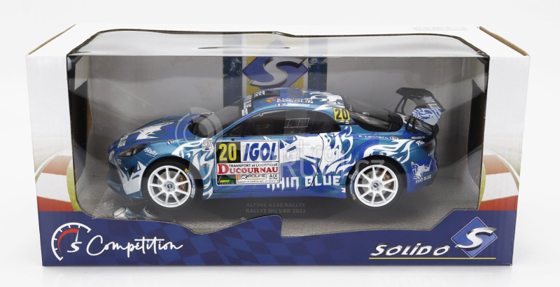 Solido Renault A110 Alpine (night Version) N 20 Rally Du Var 2021 F.delecour - J.r.guigonnet 1:18 Bílá Modrá