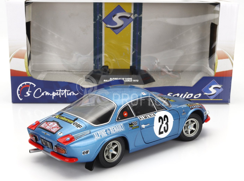Solido Renault Alpine A110 1600s (night Version) N 23 Rally Montecarlo 1972 Jean Pierre Nicolas - Michel Vial 1:18 Blue Met