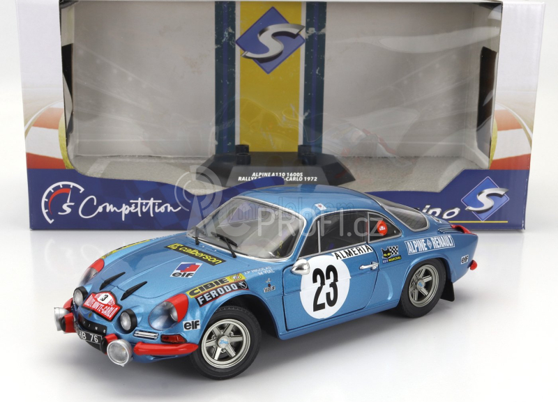 Solido Renault Alpine A110 1600s (night Version) N 23 Rally Montecarlo 1972 Jean Pierre Nicolas - Michel Vial 1:18 Blue Met