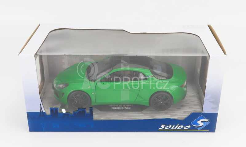 Solido Renault Alpine A110 Pure Coupe 2021 - Black Wheels 1:18 Green Met