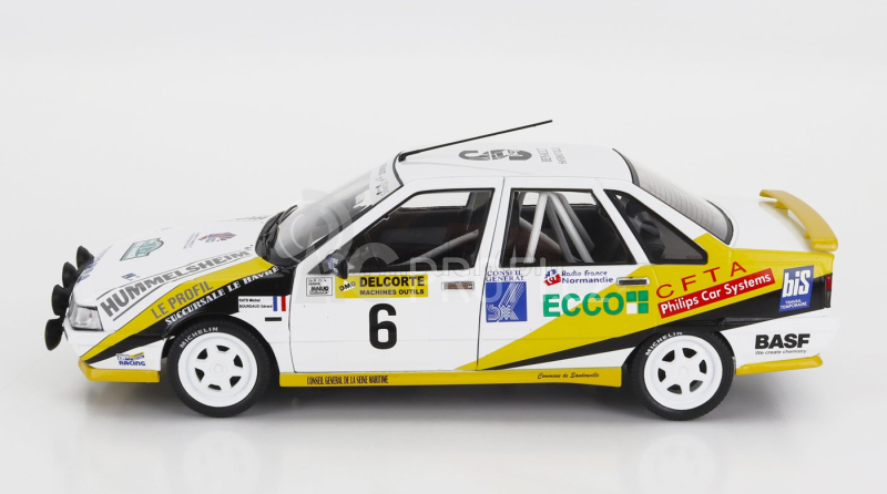 Solido Renault R21 Turbo Mkii Turbo Gr.a (night Version) N 6 Rally Charlemagne 1991 M.rats - G.bourdaud 1:18 Bílá Žlutá Modrá