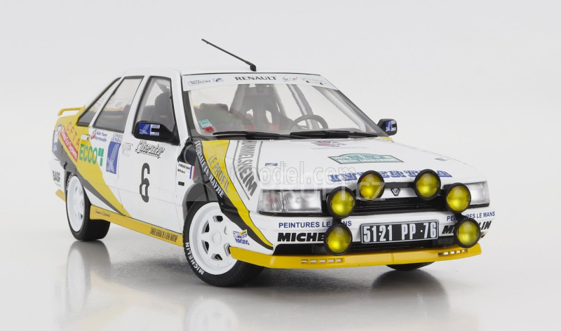 Solido Renault R21 Turbo Mkii Turbo Gr.a (night Version) N 6 Rally Charlemagne 1991 M.rats - G.bourdaud 1:18 Bílá Žlutá Modrá