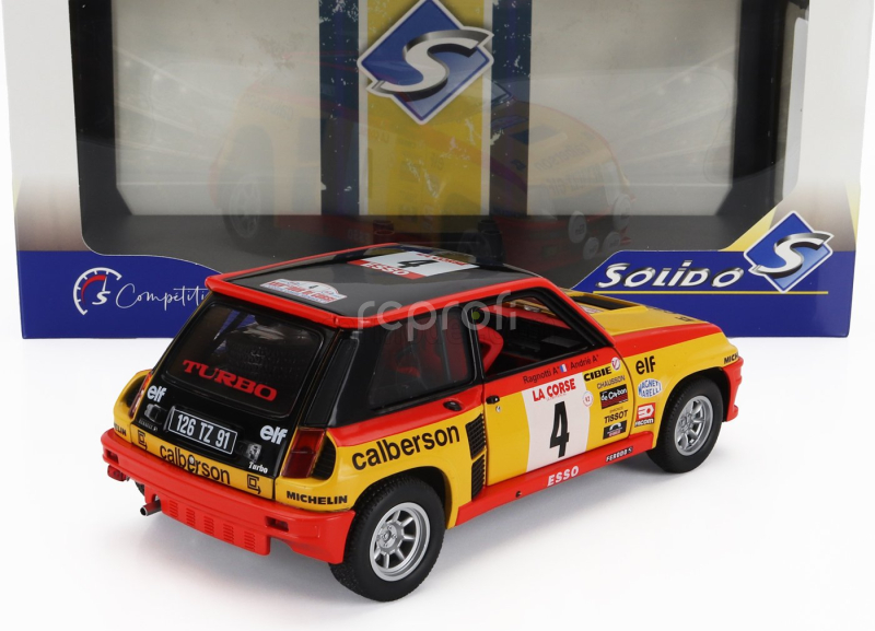 Solido Renault R5 Turbo (night Version) N 4 Tour De Corse 1980 Jean Ragnotti - Jean Marc Andrie 1:18 Žlutá Červená