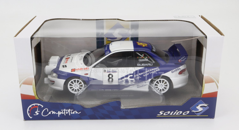 Solido Subaru Impreza S5 Wrc99 (night Version) N 8 Rally Azimut Di Monza 2000 Valentino Rossi - C.cassina 1:18 Bílá Modrá