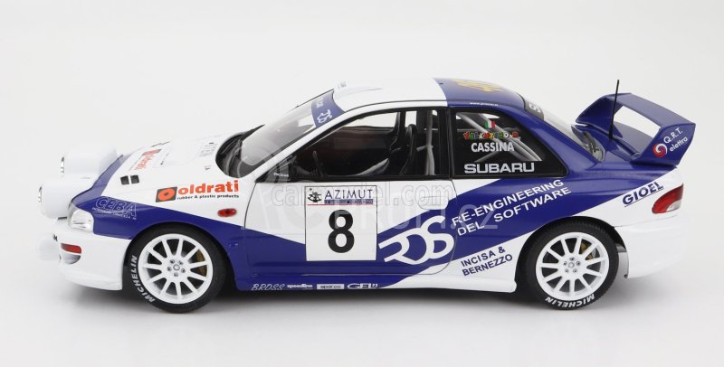 Solido Subaru Impreza S5 Wrc99 (night Version) N 8 Rally Azimut Di Monza 2000 Valentino Rossi - C.cassina 1:18 Bílá Modrá