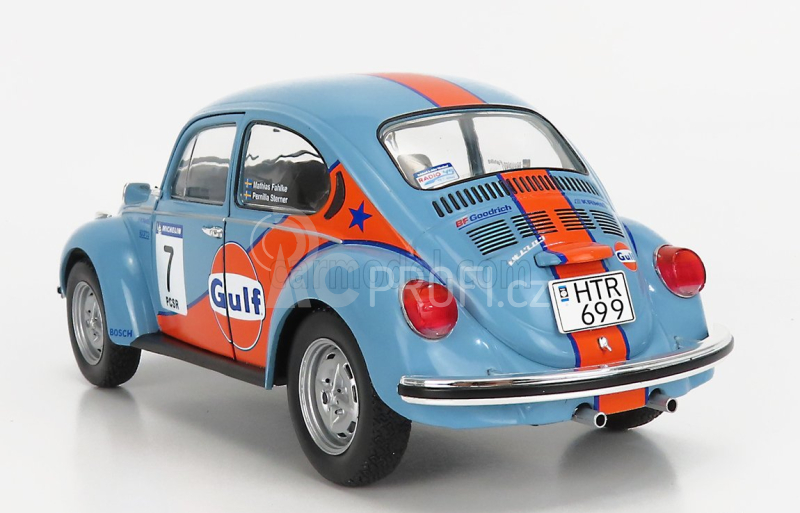 Solido Volkswagen Beetle 1303 Team Gulf N 7 Rally Colds Balls 2019 1:18 Světle Modrá Oranžová