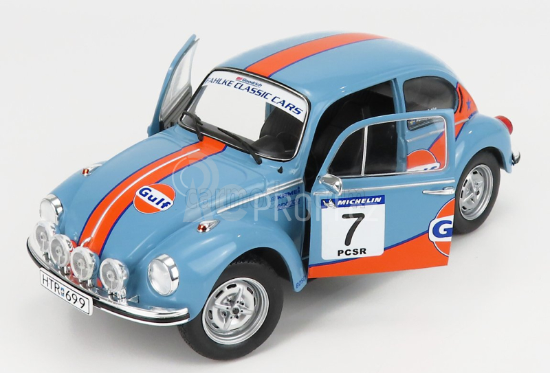 Solido Volkswagen Beetle 1303 Team Gulf N 7 Rally Colds Balls 2019 1:18 Světle Modrá Oranžová