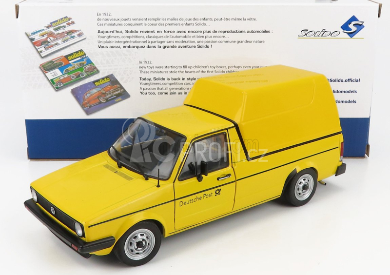 Solido Volkswagen Caddy Pick-up Mki Closed Van Poste 1982 1:18 Žlutá