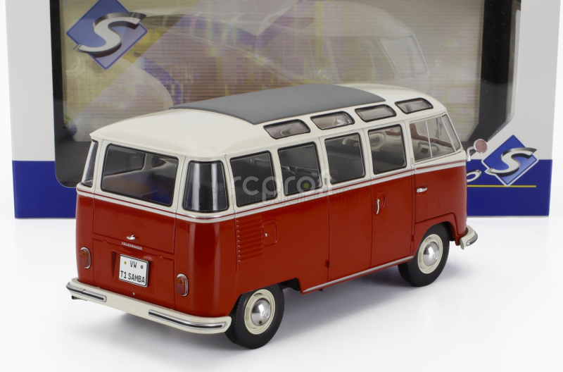 Solido Volkswagen T1 Samba Minibus 1962 1:18 Červená Bílá