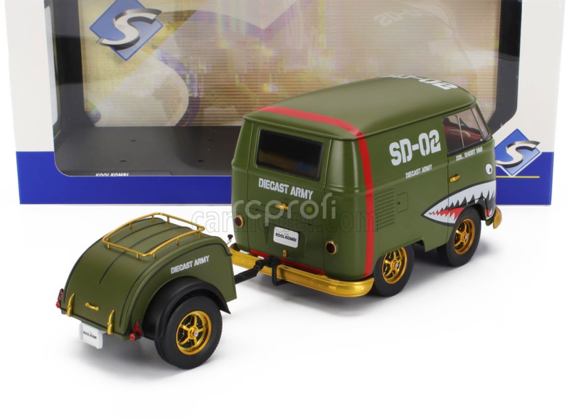 Solido Volkswagen T1 Van Kool Combi With Trailer 1950 1:18 Zelená
