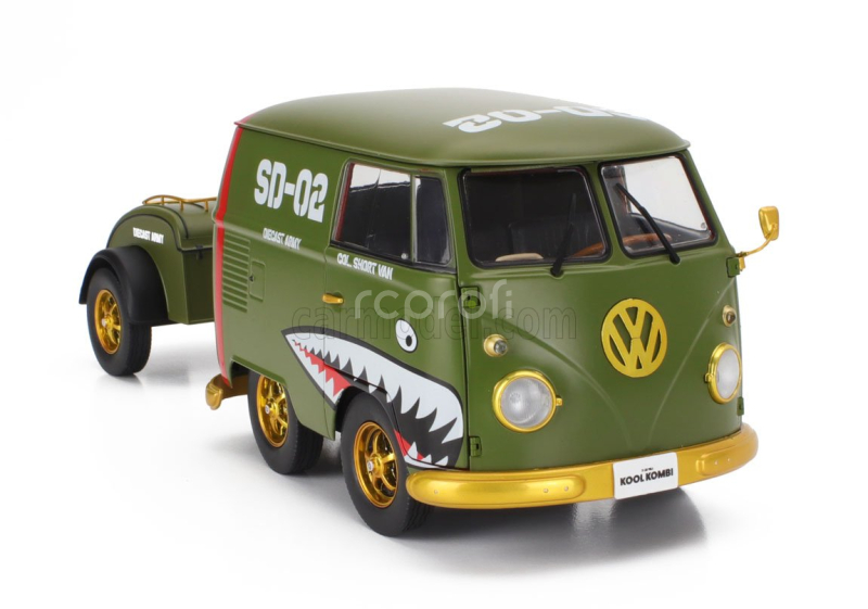Solido Volkswagen T1 Van Kool Combi With Trailer 1950 1:18 Zelená