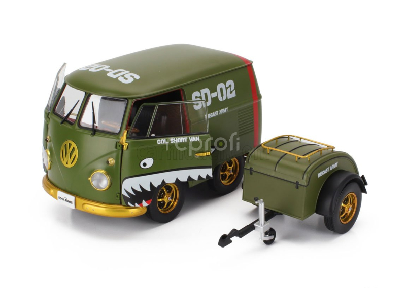 Solido Volkswagen T1 Van Kool Combi With Trailer 1950 1:18 Zelená