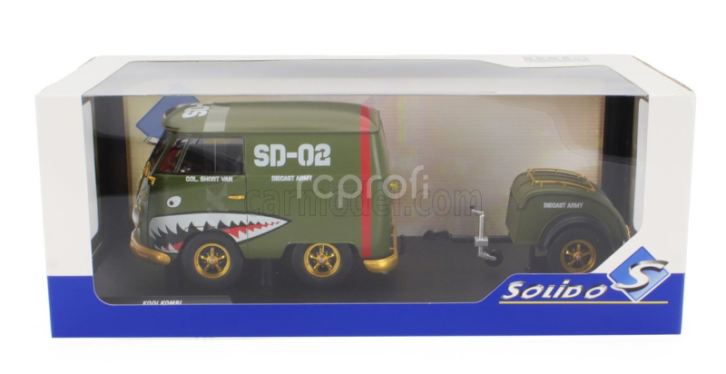 Solido Volkswagen T1 Van Kool Combi With Trailer 1950 1:18 Zelená