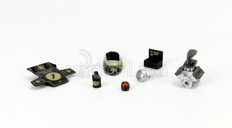 Spark-model Accessories F1  Set Lotus 72djps N 1 Emerson Fittipaldi Season 1972 World Champion 1:43 Black Gold Met