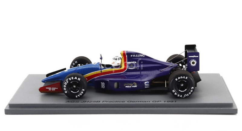 Spark-model AGS F1  Jh25b N 18 Practice German Gp 1991 Fabrizio Barbazza 1:43 Modrá Žlutá Černá