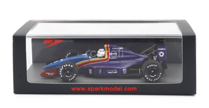 Spark-model AGS F1  Jh25b N 18 Practice German Gp 1991 Fabrizio Barbazza 1:43 Modrá Žlutá Černá