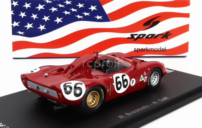 Spark-model Alfa romeo 33 Spider Team Autodelta N 66 12h Sebring 1967 R.bussinello - N.galli 1:43 Red