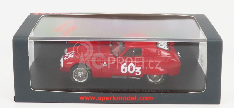 Spark-model Alfa romeo 6c 3000cm N 603 Mille Miglia 1953 K.kling - H.klenk 1:43 Red