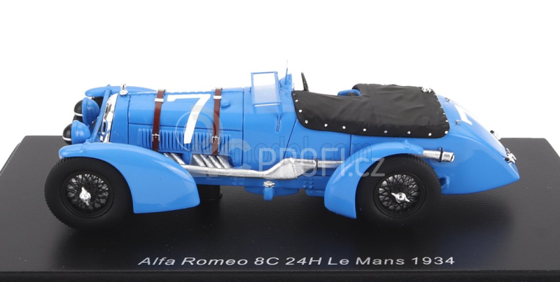 Spark-model Alfa romeo 8c 2.4l S8 Spider Team R.sommer N 7 24h Le Mans 1934 R.sommer - E.felix 1:43 Světle Modrá