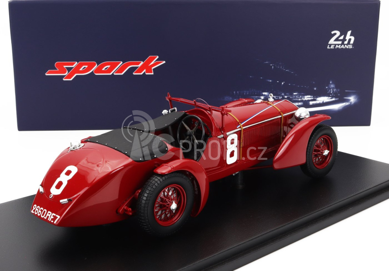 Spark-model Alfa romeo 8c 2300lm 2.3l Supercharged Team Raymond Sommer N 8 Winner 24h Le Mans 1932 R.sommer - L.chinetti - Con Vetrina - With Showcase 1:18 Red