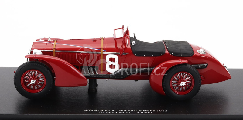 Spark-model Alfa romeo 8c 2300lm 2.3l Supercharged Team Raymond Sommer N 8 Winner 24h Le Mans 1932 R.sommer - L.chinetti - Con Vetrina - With Showcase 1:18 Red