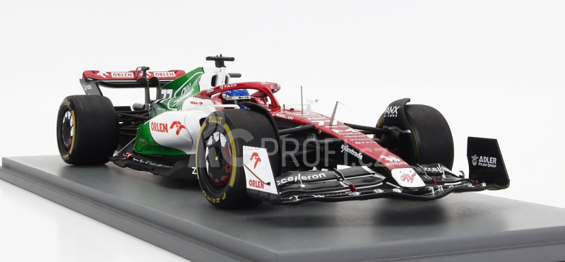 Spark-model Alfa romeo F1  C42 Team Orlen Racing N 77 Azerbaijan Gp 2022 Valtteri Bottas - Con Vetrina - With Showcase - Special Box 1:18 Bílá Červená Zelená