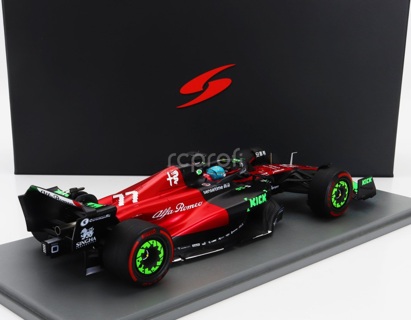 Spark-model Alfa romeo F1  C43 Team Orlen N 77 Belgium Gp 2023 Valtteri Bottas 1:18 Černá Červená
