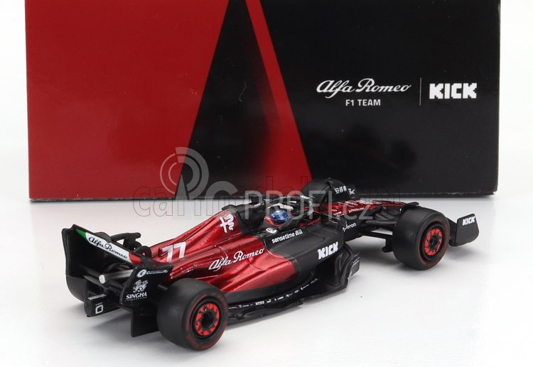 Spark-model Alfa romeo F1  C43 Team Stake N 77 Season 2023 Valtteri Bottas 1:64 Černá Červená