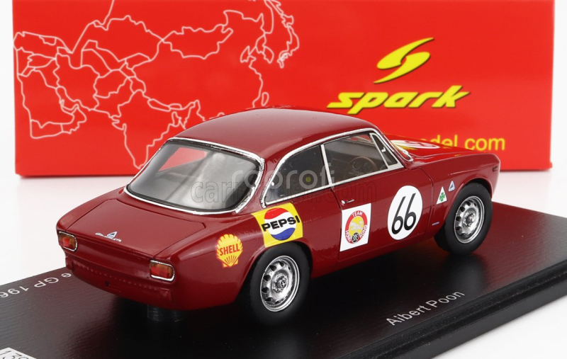 Spark-model Alfa romeo Giulia Gta Team Hong Kong N 66 Singapore Gp 1967 Albert Poon 1:43 Red