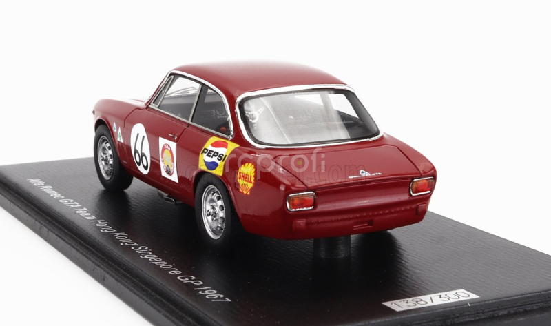 Spark-model Alfa romeo Giulia Gta Team Hong Kong N 66 Singapore Gp 1967 Albert Poon 1:43 Red
