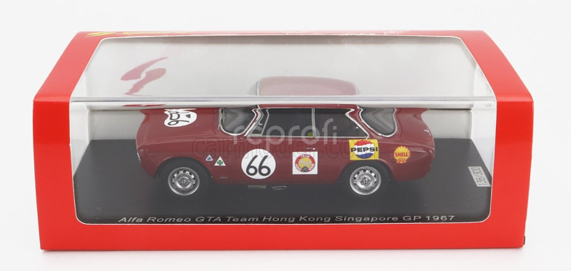 Spark-model Alfa romeo Giulia Gta Team Hong Kong N 66 Singapore Gp 1967 Albert Poon 1:43 Red