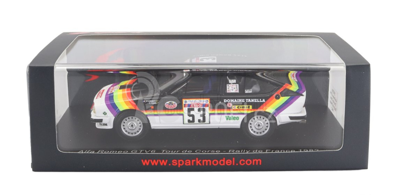 Spark-model Alfa romeo Gtv6 N 53 Rally Tour De Corse 1982 Y.loubet - R.alemany Toutafond 1:43 Černá Bílá