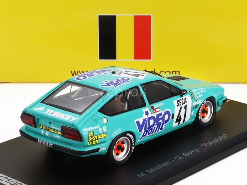 Spark-model Alfa romeo Gtv6 Team Jolly Club N 41 24h Spa 1986 Michel Maillien - Quirin Bovy - Faustein 1:43 Světle Zelená