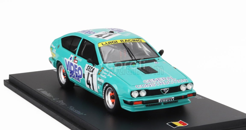 Spark-model Alfa romeo Gtv6 Team Jolly Club N 41 24h Spa 1986 Michel Maillien - Quirin Bovy - Faustein 1:43 Světle Zelená