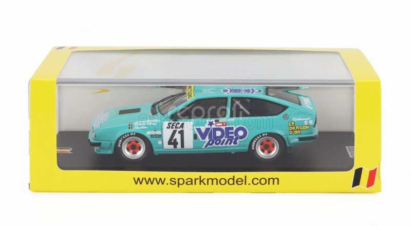 Spark-model Alfa romeo Gtv6 Team Jolly Club N 41 24h Spa 1986 Michel Maillien - Quirin Bovy - Faustein 1:43 Světle Zelená