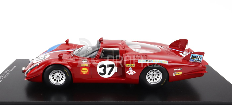 Spark-model Alfa romeo T33/2 1996cc V8 Team Vds Racing N 37 24h Le Mans 1968 T.pilette - R.slotemaker - Con Vetrina - With Showcase 1:18 Red