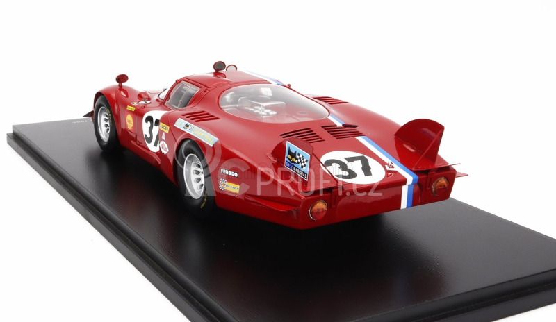 Spark-model Alfa romeo T33/2 1996cc V8 Team Vds Racing N 37 24h Le Mans 1968 T.pilette - R.slotemaker - Con Vetrina - With Showcase 1:18 Red