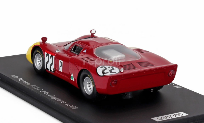 Spark-model Alfa romeo T33.2 Team Autodelta Spa N 22 24h Daytona 1968 Mario Casoni - Teodoro Zeccoli - Giampiero Biscaldi 1:43 Červená Žlutá