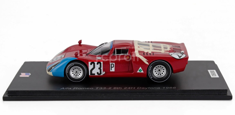 Spark-model Alfa romeo T33.2 Team Autodelta Spa N 23 24h Daytona 1968 Mario Andretti - Lucien Bianchi 1:43 Červená Modrá