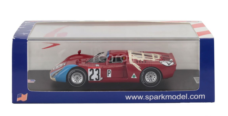 Spark-model Alfa romeo T33.2 Team Autodelta Spa N 23 24h Daytona 1968 Mario Andretti - Lucien Bianchi 1:43 Červená Modrá