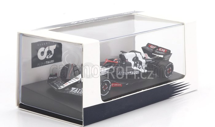 Spark-model Alpha tauri F1  At04 Team Alpha Tauri N 21 Season 2023 Nyck De Vries 1:64 Modrá Bílá